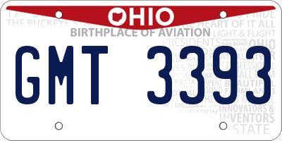OH license plate GMT3393