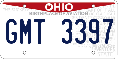 OH license plate GMT3397
