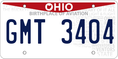 OH license plate GMT3404