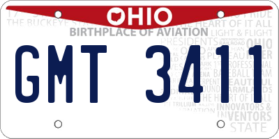 OH license plate GMT3411