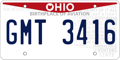 OH license plate GMT3416