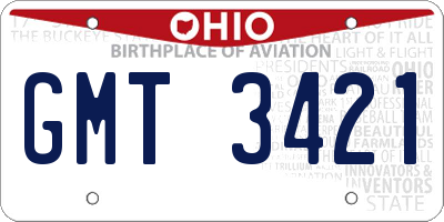 OH license plate GMT3421