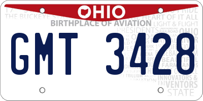 OH license plate GMT3428