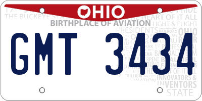 OH license plate GMT3434