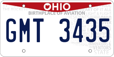 OH license plate GMT3435