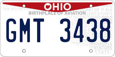 OH license plate GMT3438