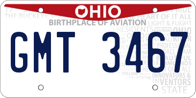 OH license plate GMT3467