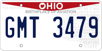OH license plate GMT3479