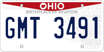 OH license plate GMT3491