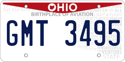 OH license plate GMT3495
