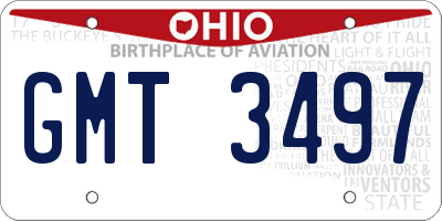 OH license plate GMT3497