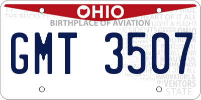 OH license plate GMT3507