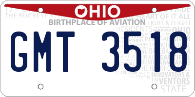 OH license plate GMT3518
