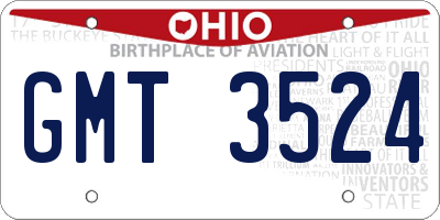 OH license plate GMT3524