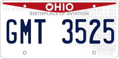OH license plate GMT3525