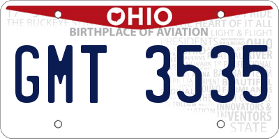 OH license plate GMT3535
