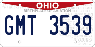 OH license plate GMT3539