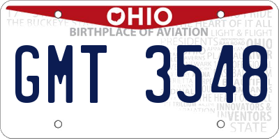 OH license plate GMT3548