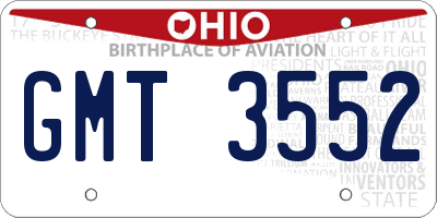 OH license plate GMT3552