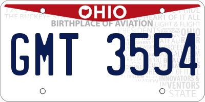 OH license plate GMT3554