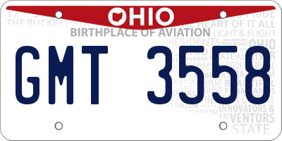 OH license plate GMT3558
