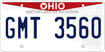 OH license plate GMT3560