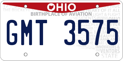 OH license plate GMT3575