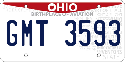 OH license plate GMT3593