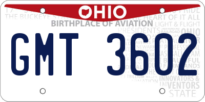 OH license plate GMT3602