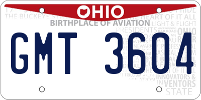 OH license plate GMT3604