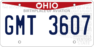OH license plate GMT3607