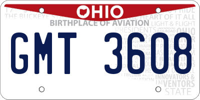 OH license plate GMT3608