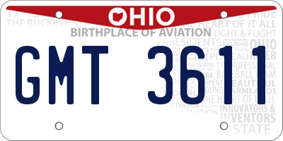 OH license plate GMT3611