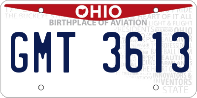 OH license plate GMT3613