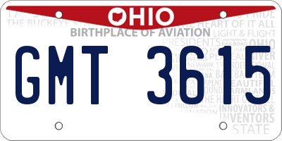 OH license plate GMT3615