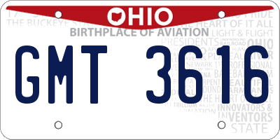 OH license plate GMT3616