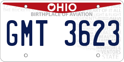OH license plate GMT3623