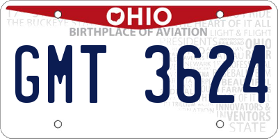 OH license plate GMT3624