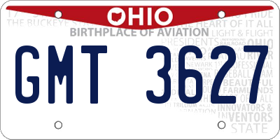 OH license plate GMT3627