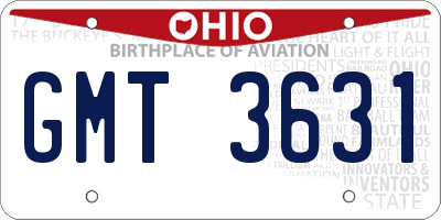 OH license plate GMT3631
