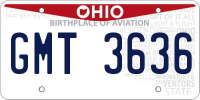 OH license plate GMT3636