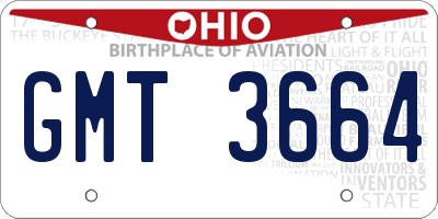 OH license plate GMT3664
