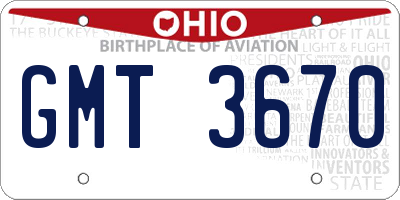 OH license plate GMT3670