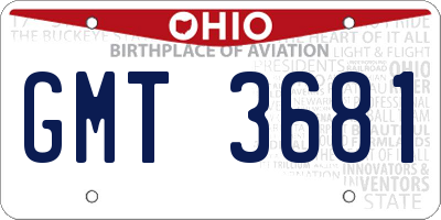 OH license plate GMT3681