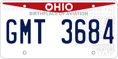 OH license plate GMT3684