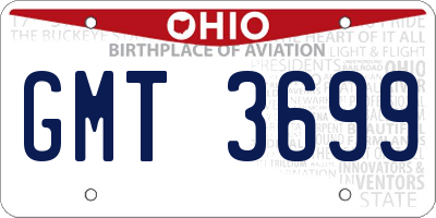 OH license plate GMT3699