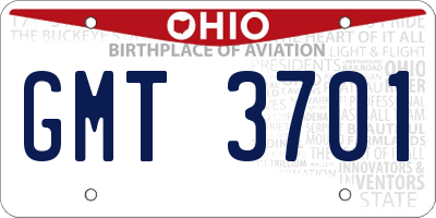 OH license plate GMT3701