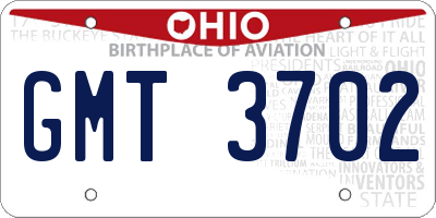 OH license plate GMT3702