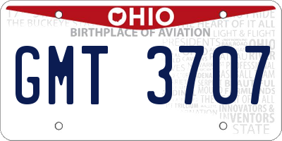 OH license plate GMT3707