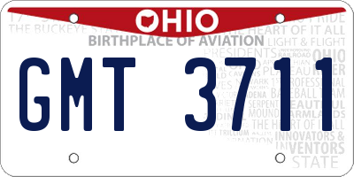 OH license plate GMT3711